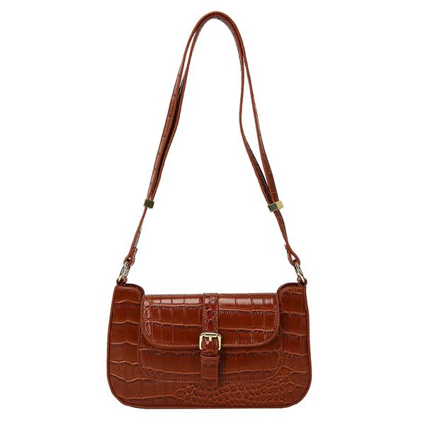 Ladies Brown Crossbody Handbag (HB-DM802-BR)