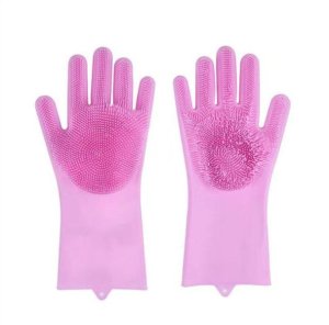 Silicone Rubber Dish Washing Gloves - Purple