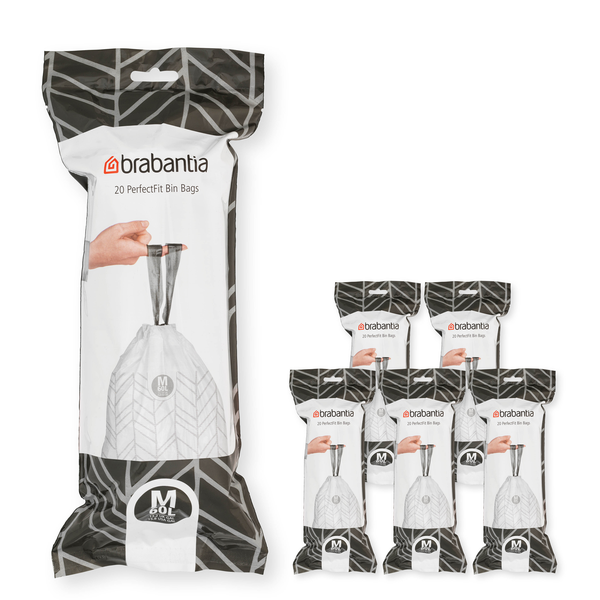 Brabantia - Code F Drawstring Rubbish Bin Bags Dustbin Liners for Kitchen
