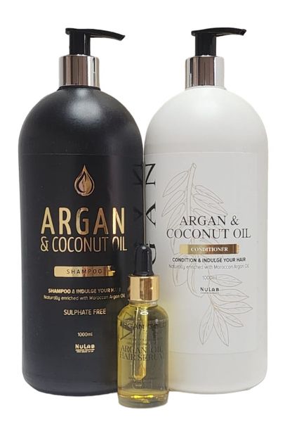 Argan Oil Shampoo Sulfate Free, Argan Oil Conditioner &amp; Hair Growth Serum