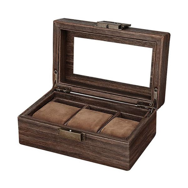 Men's 3 Grids PU Leather Display Storage Watch Organizer Box
