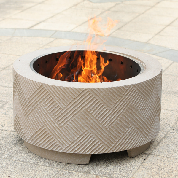 Smokeless Wood Firepit Etna XL 69cm, Stainless Steel Fire Bowl with Cover