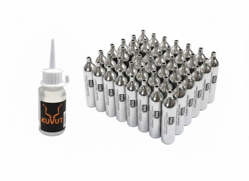 50 x 12g Co2 Gas &amp; KuVut Silicone oil