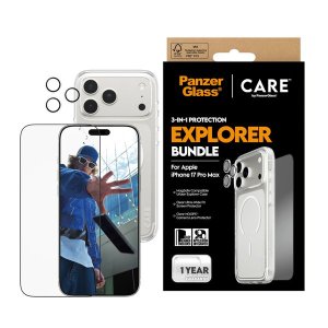 CARE by PanzerGlass Flagship 3in1 Bundle Compatible with iPhone 17 Pro Max