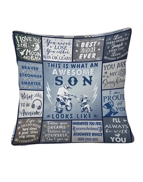 Contemporary Polyester Inspirational "Son" Throw Pillow Cover