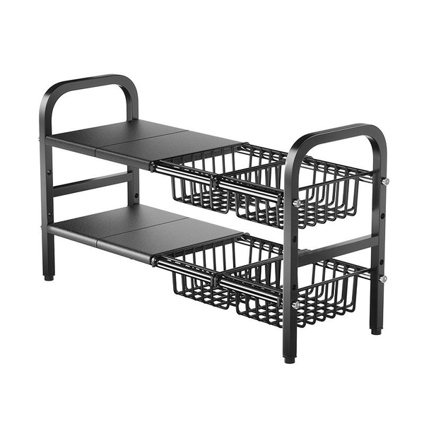 Kitchen Under Sink Storage Rack Stretchable Cabinet Shelf Organizer Shelves