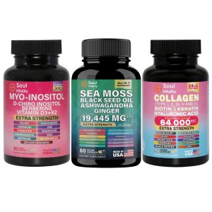 Soul Vitality Women's Complete Hormone, Beauty &amp; Immune Support Bundle 3PCK