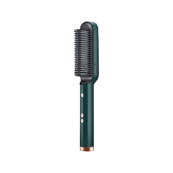 2 in 1 Hair Straightener Comb and Hair Curler-Green