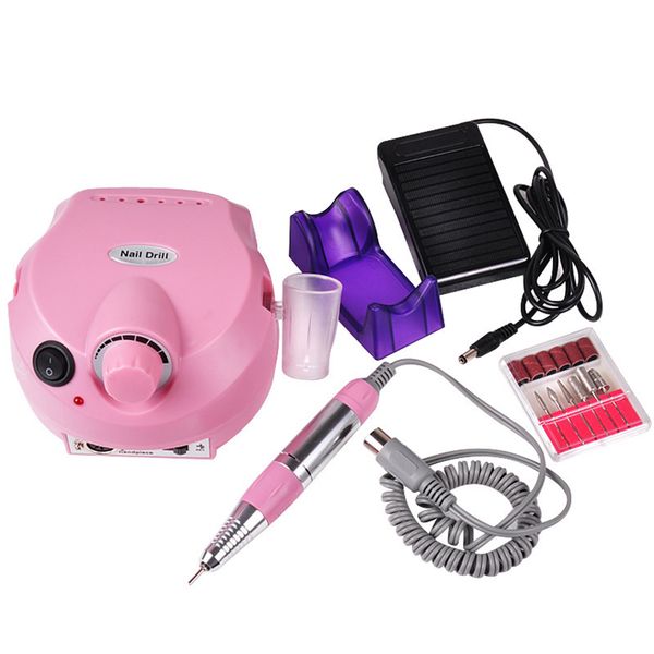 Professional Electric Manicure File Nail Drill Machine Kit Set - Pink