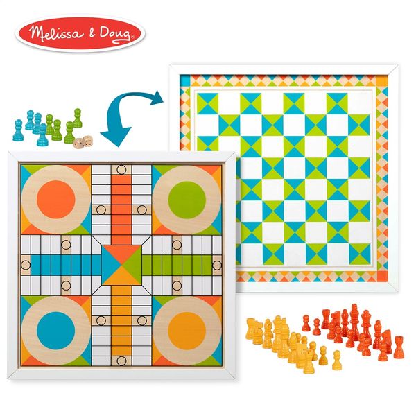 Melissa &amp; Doug Wooden Chess &amp; Pachisi