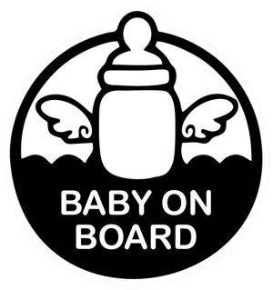 Baby On Board Bottle Sticker Pack of 4