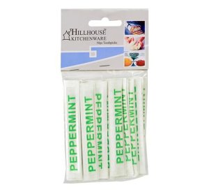 Bulk Pack 10 X Toothpicks Wooden Wrap Mint - 50 Toothpicks Per Pack