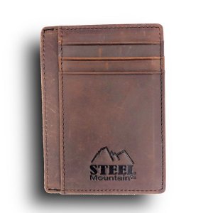 Leather Wallet Slimline RFID blocking - Steel Mountain Co.
