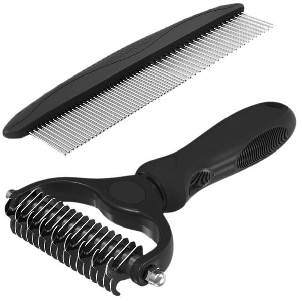 Pet Grooming Combo Undercoat Rake Dematting Brush Long Hair Pets