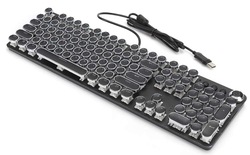 SamMag Biz 108 Keys Retro Style Electroplated Keyboard Gaming -PC