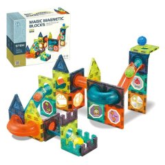Magnetic Building Blocks 66 Piece,3D Pipes Marble Run STEM Educational Gift