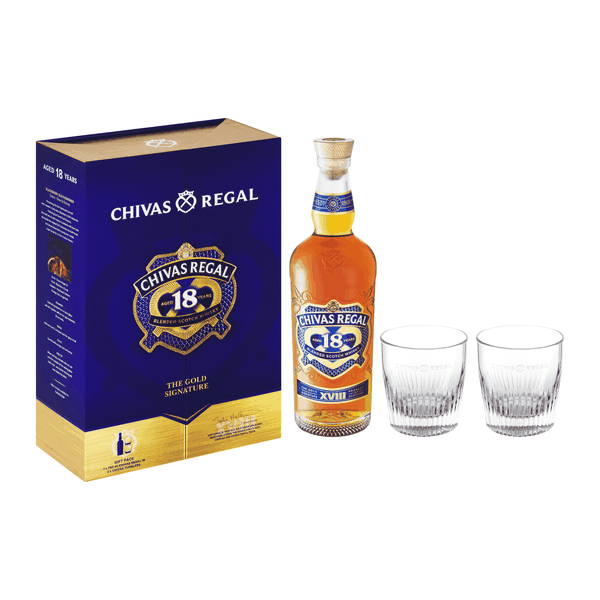 Chivas 18 Year Old Blended Scotch Whisky 750ml Gift Pack