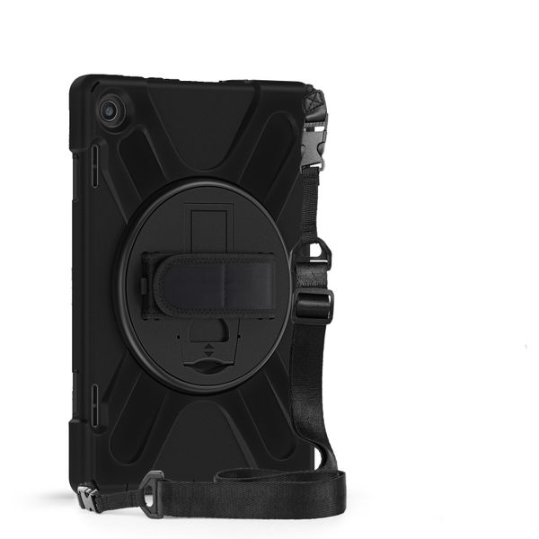 TUFF-LUV Armour Jack Rugged Case with Armstrap and Handstrap for Lenovo M10 3rd Generation TB-328 10.1" - Black