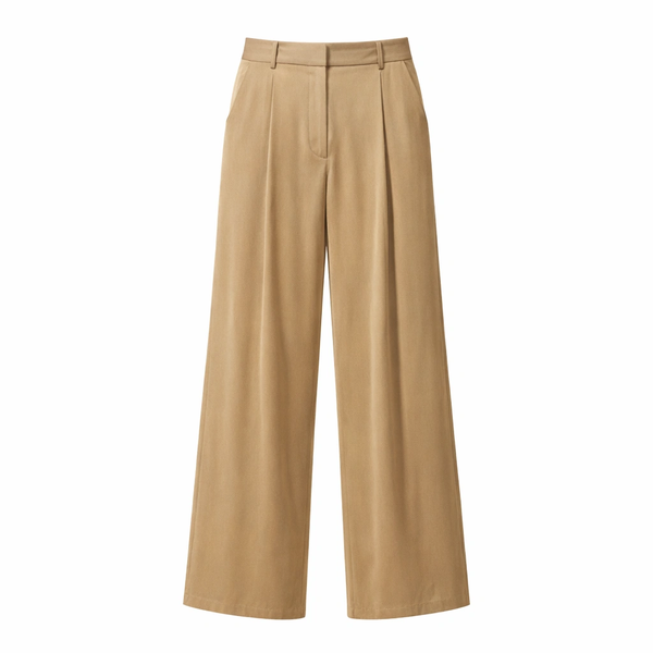 Wide-Leg Trouser - Light Brown