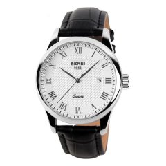 Skmei Mens Genuine Leather Quartz Waterproof Watch