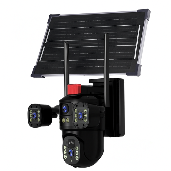 WIFI 4-Lens Solar Security Camera - AI, Motion Detection and App Control