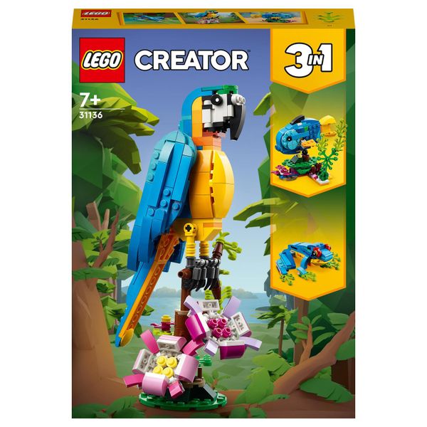 LEGO® Creator 3in1 Exotic Parrot 31136 Building Toy Set (253 Pieces)