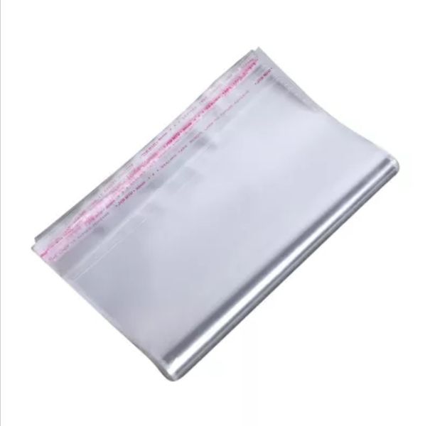 100 Pieces Resealable Clear Self Adhesive Packaging Plastics 25cm x 38cm