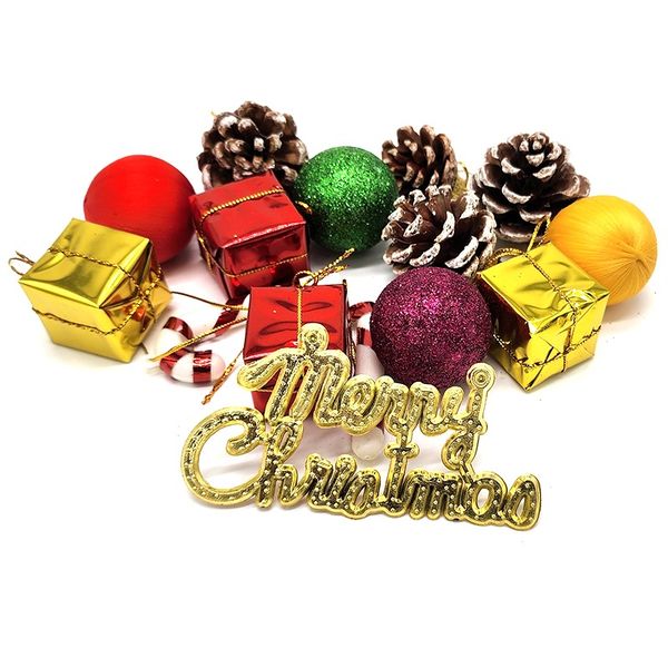 pX 15 Piece Small Christmas Decor With Merry Christmas-Techni Colour Tones