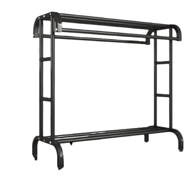 Floor-Standing Heavy Duty Pole Metal Clothes, Double-Layer Hanger