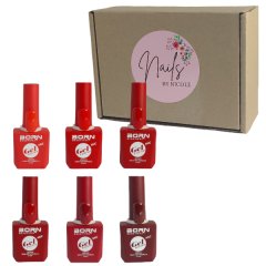 BB UV/LED Gel Nail Polish - Shades of Red - 6 Piece