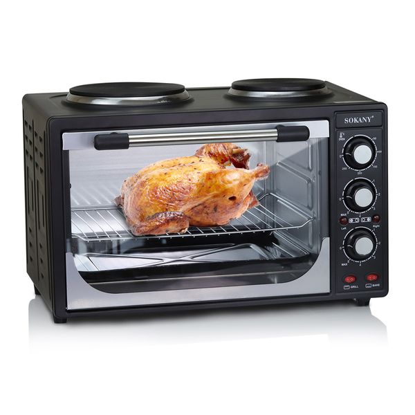 Sokany 35Litre Kitchen Oven with 2 Hotplates - 3200W