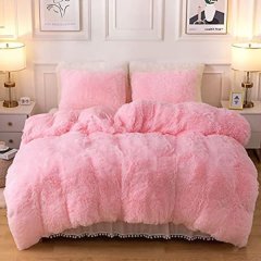 3 Piece Fluffy Comforter-Pink