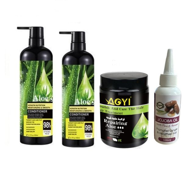 Keratin Aloe Vera Hair Shampoo, Conditioner, Mask &amp; Hair Growth Oil