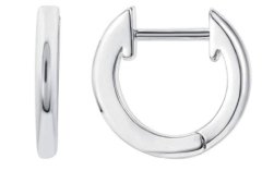 925 Sterling Silver Plain Hoop Stud Earrings