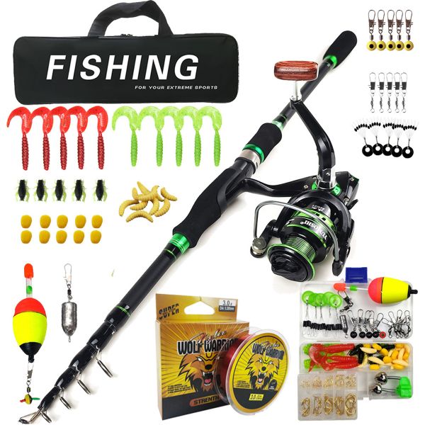 1.8M-2.7M Telescopic Lure Fishing Rod &amp; Reel Set with Storage Bag - LS-C