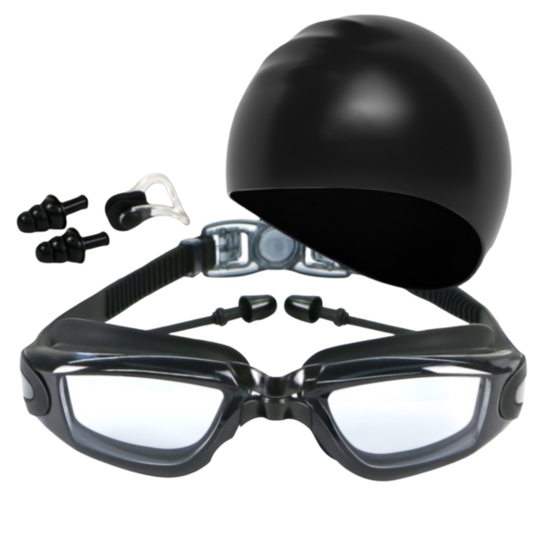 Clear Vision Anti-Fog Comfort-Fit Swimming Goggles - with Accessories