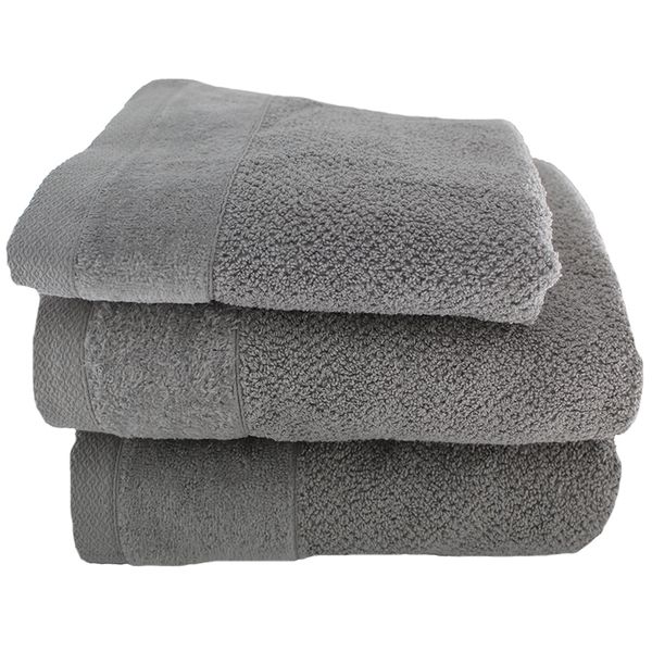 Wedgewood Collection 550gsm -Grey -1 HandTowel, 1 BathTowel, 1 BathSheet