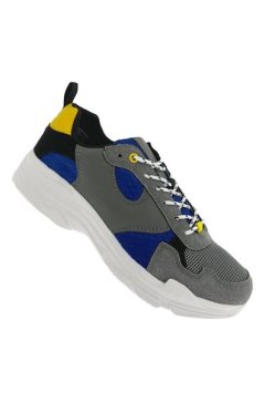 Brave Soul Men Grey &amp; Blue Chunky High Trainer