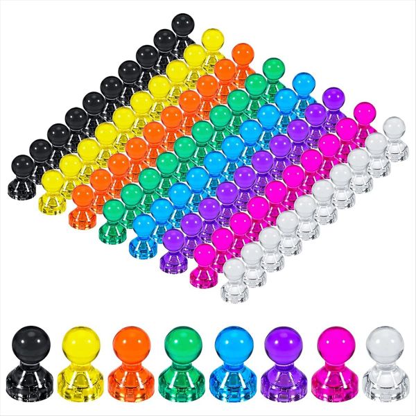 80 Pcs Strong Fridge Magnets Colorful Push Pin Magnets Small Magnets