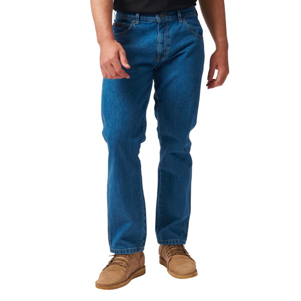 Wrangler Men Texas Denim Jeans in Double Stonewash Blue