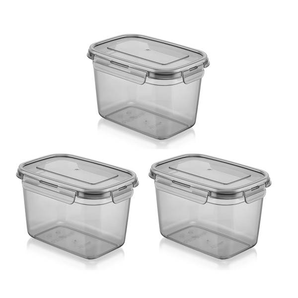 Airtight 2.3 Litre Plastic Food Storage Containers - 3 Pack