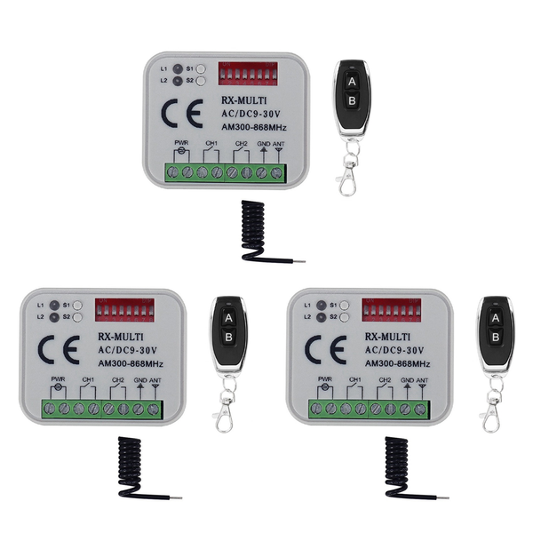 Remote Control Switch Receiver 300-868Mhz Ac/Dc 9-30V For Garage Door