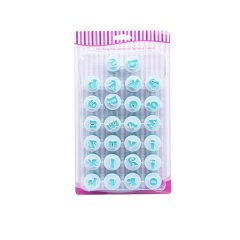 Pack Of 26 Lowercase Alphabet Fondant Cutters - White/Blue