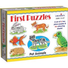 First Puzzles - Pet Animals (6 x 2 Piece Puzzles)