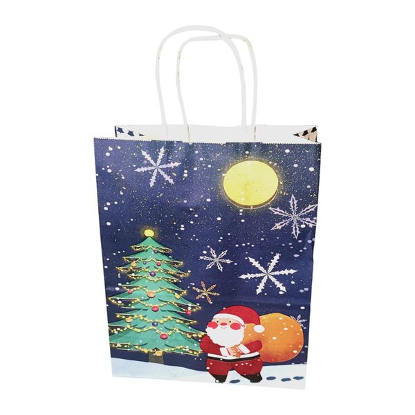 Pack of 12 - Kraft Paper Christmas Gift Bag Party Gift Bag| 27cm x 22cm - E