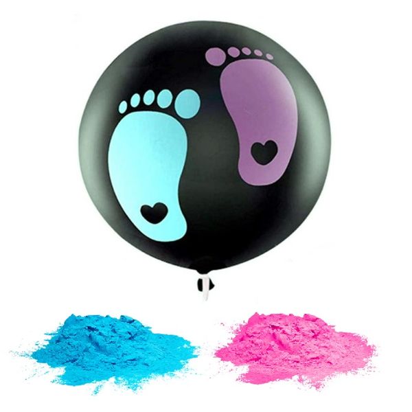 High Quality 36inch Gender Reveal Balloon with Pink&amp;Blue writing &amp; confetti