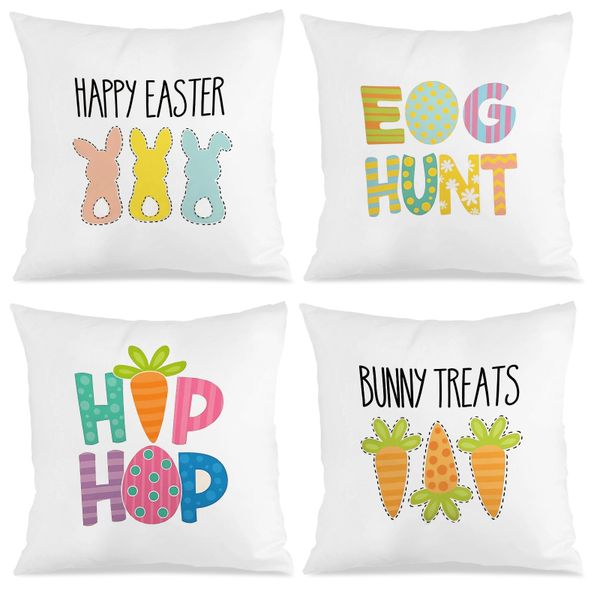 4-Piece Easter Bunny Pillow Covers