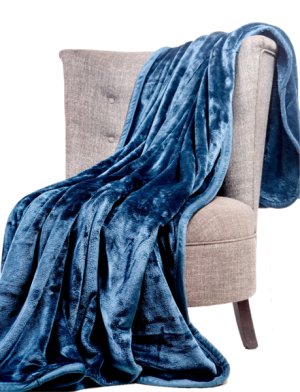Cashmere-Feel Luxurious Throw - Teal Blue