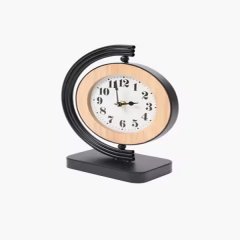 JJ Heritage Oak Star Clock with a light wood-tone rim