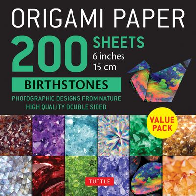 Origami Paper 200 sheets Birthstones 6" (15 cm)